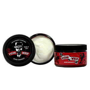 MEAN WHIP is a Beard Enhancer consisting of the best nutrient rich butters and oils, whipped into a soft light texture, providing you with a fuller, softer and healthier beard.